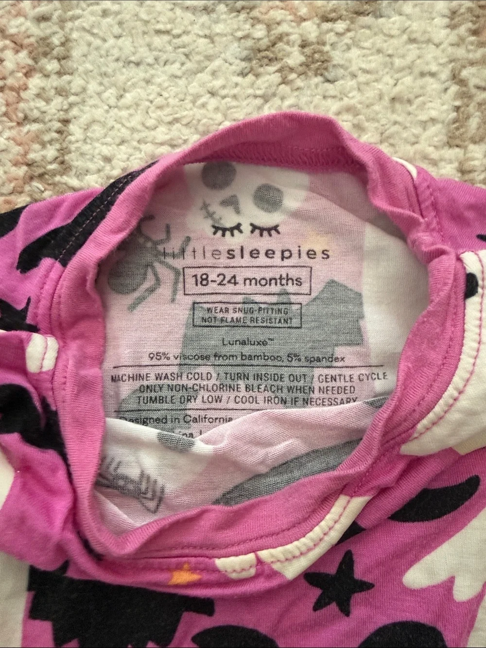 Little Sleepies Halloween Pink 2 piece Pajama